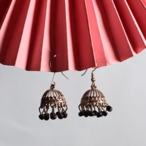 Antique Silver Black Jhumka