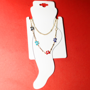 Evil eye butterfly anklet