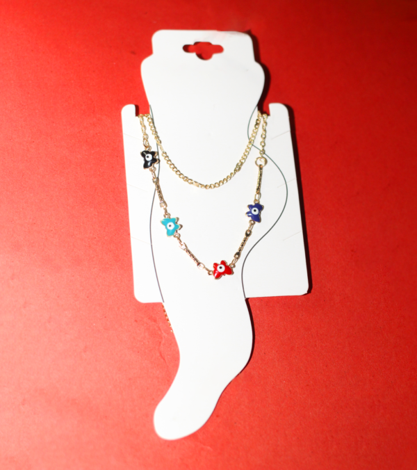 Evil eye butterfly anklet