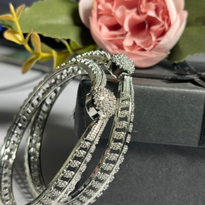 Moonlit Silver Bangles