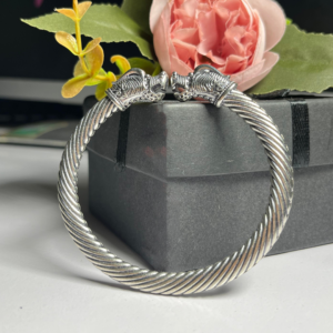 Silver Oxidized Dragon Design Nepali Kada